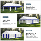 MFSTUDIO 16'x32' Party Tent, Outdoor Heavy Duty Party Tents with Removable Sidewalls, Large Canopy Tent Shelter for Outdoor Events Wedding Birthday, Blue