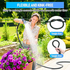 SPECILITE Garden Hose 75ft, 3-Layer Flexible Water Hose with 8 Pattern Spray Nozzle, Non-Expanding & Lightweight Stainless Steel Hose for Yard, Lawn, Outdoor-Leak Proof, No-kink & Tangle-free