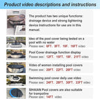 28 Ft Pool Cover, with Automatic Drain Round Pool Cover, One-Piece Quick Installation and Removal Above Ground Pool Cover, Preventing Waterlogging, UV Protected Solar Swimming Pool Cover