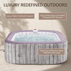 UHOMEPRO Inflatable Hot Tub Spa Set, Outdoor Bubble Massage Portable Hot Tubs with 130 Soothing Jets, Insulated Cover, Internal Heater Pump, 6 Filter Cartridges (Square)