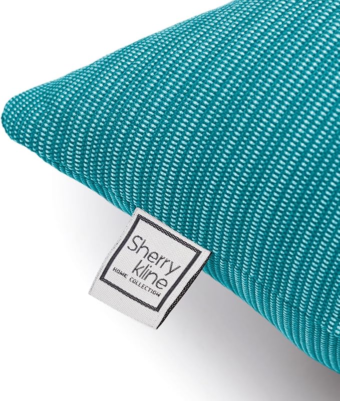 Sherry Kline Island Breeze Indoor/Outdoor Boudoir Filled Pillow, 13"x 18", Peacock 2 Count