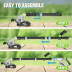 Weed Wacker Cordless 21V 12'' Electric Weed Eater with Auto Line Feed, 2.0Ah Battery and Fast Charger, Battery Powered String Trimmer for Lawn Care, GrassTrimmer, Yard, Garden (AD-ST-001)