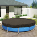 ECOOPTS 9 ft Round Pool Cover for Above Ground Pools, Swimming Pool Cover Protector Winter Safety Cover (Brown)