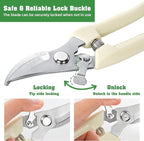 4 Pack Garden Shears, Stainless Steel Shears Gardening Tools, Scissors, Garden Clippers, Pruning Shears (White)
