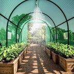 Greenhouse with Watering System, 10x10x7 Outdoor Greenhouses with 6 Mesh Windows and 1 Door, Easy Water and Irrigate Plants Green House (Green, 10x10x7 ft w/ Irrigation System)