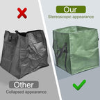 2-Pack 66 Gallons Reusable Yard Waste Bags, Upgrade Heavy Duty Foldable Garden Leaf Bag Lawn Bags Trash Bag Waste Container, Keep Upright (25.5" L × 25.5" W × 27.5" H)