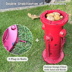 Fake Fire Hydrant for Dogs, 16.3" Red Metal Dog Pee Post with Stakes, Puppy Training Tool Indoor/Outdoor Garden Yard Statue