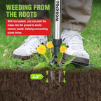 WORKPRO Weed Puller Tool with Long Adjustable Handle (33", 46"), Stand Up Heavy Duty Weed Remover- 4 Claw Steel Head & Foot Pedal for Easy Weeding, Detachable Dandelion Picker for Lawn/Yard/Garden