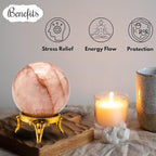 Amazing Gemstone Red Hematoid Quartz Crystal Ball with Stand - 2 Inches Crystal Sphere Meditation Balls for Witchcraft and Decorative Balls