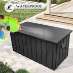 Domi 120-Gallon Outdoor Storage Box – Waterproof, Lockable Storage Cabinet for Patio Furniture, Garden Tools & Pool Supplies – Large Metal Storage for Cushions, Toys & More