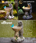 Nacome Solar Cat Garden Decor: Outdoor Statues Ornaments for Outside Decorations Yard Art Lawn Porch Patio Balcony - Christmas Birthday Gifts Choice for Mom Grandma Women Lover