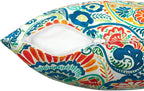 Magpie Fabrics Patio Pillow with Insert 18"x18", Set of 2, Fade-Resistant Outdoor Indoor Cushion Decorative Throw Pillow Decoration for Couch Garden Furniture - Paisley Multi