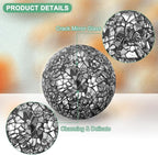 Decorative Ball for Bowls, 3 Inch Mosaic Glass Balls Decorative Glass Orbs for Home Decor/Dining Tables/Wedding Party/Coffee Table/Centerpiece Decor [Black]