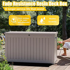 DRATO 280 Gallon Deck Box, Waterproof Resin Large Outdoor Storgae Box for Patio Furniture, Patio Cushions, Gardening Tools, Pool Supplies, Lockable