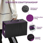 Trading Card Storage Box for MTG, card storage box with Commander Display，Multi-purpose Deck Case for MTG TCG Sports Card, 4 Toploaders, 4 Stoppers, 4 Colorful Dividers (Black & Purple)