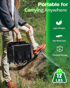 Collapsible Wagon, Foldable Wagon with Tailgate Extended, 360lbs Heavy Duty, Portable Lightweight Utility Wagon for Grocery, Camping, Garden, Sports, Black T