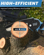 Saker Mini Chainsaw|6 Inch Chainsaws[2025 Upgraded]|Mini Cordless Electric Chain Saw|Small Handheld Portable Chain Saws Battery Powered Saw for Tree Trimmer and Garden