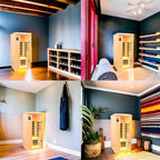 1 Person Low EMF FAR Infrared Sauna, Canadian Hemlock Home Saunas, 6 Heating Panels Personal Sauna Room,1460watt Indoor Saunas with LED Reading Lamp, LCD Display-Control, Bluetooth Speakers