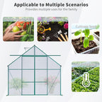 Favfurish 8X8 FT Greenhouses for Outdoors,Polycarbonate Greenhouse, Aluminum Heavy Duty Walk-in Green Houses, Adjustable Roof, Raised Base and Double Sliding Door for Outside Backyard, Green