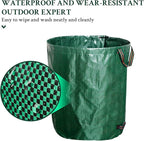 kingsea 2 Pack Reusable Garden Waste Bags,Heavy Duty Yard Waste Bag with Dual Handles,Lawn Pool Garden Leaf Bag for Collecting Leaves Grass Clippings Yard Debris (32 Gallon)