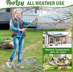 TOOLCY Garden Hose 50FT x 1/2inch, 304 Stainless Steel Garden Hoses, Heavy Duty Metal Water Hoses for Outdoor Flexible, No-Kink & Tangle, Puncture Resistant