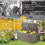 200 Gallon Deck Box, Resin Outdoor Indoor Waterproof Storage Box, Lockable Storage Box With Handle for Patio Furniture - Garden Tools - Swimming Pool Tools UV-Resistant, Grey