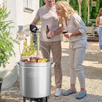 ROVSUN 82QT Stainless Steel Seafood Boil Pot with Strainer Basket, Lid & Hook, Versatile Stock Pot for Crab, Lobster, Shrimp Boiling, Heavy-Duty Turkey Fryer for Outdoor Cooking & Gatherings