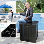 50 Gallon Waterproof Outdoor Storage Box,Resin Deck Box,Lockable Outside Storage Box Container for Patio Furniure,Garden,Tools (50 Gallon,Black)