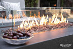 Elementi Andes Propane Gas Fire Pit Table Bundle - Cast Concrete with Concealed Pullout Tank Storage Drawer | Electronic Ignition | Canvas Cover, Lava Rock Included | Dark Gray