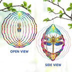 FLAGWIX Christmas Dragonfly Gifts for Women - 3D Stainless Steel Metal Wind Spinners 12 in - Dragonfly Wind Spinners Outdoor, Yard Garden Decor for Outside, Christmas Garden Gifts for Mom Grandma