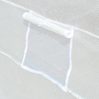 Outsunny 19.7' x 9.8' x 6.6' Plastic Greenhouse Cover Replacement, Heavy Duty Waterproof Tarp for Hoop House, Sheeting with 12 Windows, Door & Reinforcement Grid, White