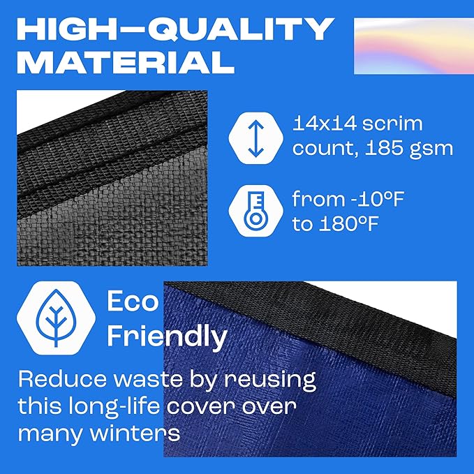 Yankee Pool Cover for Oval Pool | 15 x 30-ft | Oval Winter Pool Cover for Above Ground Pools | Extra Thick & Durable, UV-Resistant | Above-Ground Pool Protection