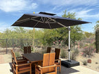 PURPLE LEAF 9' X 11' Patio Umbrella Outdoor Rectangle Umbrella Large Cantilever Umbrella Windproof Offset Heavy Duty Sun for Garden Deck Pool Patio, Navy Blue