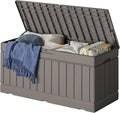 78 Gallon Deck Box Outdoor Indoor Waterproof Storage Box for Patio Furniture, Pool Accessories, Garden Tools, and Cushion Storage, Coffee