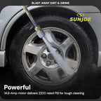 Sun Joe Electric Pressure Washer w/Wheels & 3 Quick-Connect Nozzles, 2200 PSI (PWMA Certified), 1.1 GPM, 14.9-Amp Motor - Heavy-Duty Cleaning Machine for Patios, Decks, Sidewalks & Cars, SPX3000-QW2