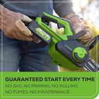 Greenworks 24V 12" Brushless Cordless Compact Chainsaw (Great For Storm Clean-Up, Pruning, and Firewood / 125+ Compatible Tools), 4.0Ah Battery and Charger Included