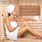 2 Pcs Upgraded Sauna Backrest, 20" Sauna Accessories, S-Shaped Ergonomic Design Sauna Chair, with Non-Slip Pads, Suitable for Infrared Sauna Backrest and Barrel Sauna Backrest, Handmade