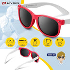 RIVBOS Kids Sunglasses Polarized UV Protection Flexible Rubber Glasses Shades with Strap for Boys Girls RBK004