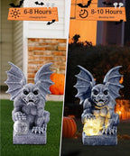 Nacome Solar Gothic Gargoyle Garden Statue: Outdoor Dragon Decor Sculpture with Ball Lights for Yard Art Porch Patio - Unique Birthday Gifts for Women Mom