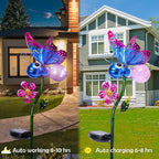Afirst Decorative Solar Lights Outdoor Solar Butterfly Stake Lights Metal Decorative Garden Lights Outdoor Waterproof Stakes for Pathway Yard Lawn Decoration Mothers Day Mom Gifts