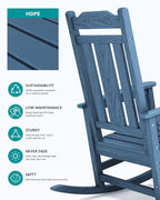 SERWALL Outdoor Rocking Chair Blue Set of 4