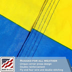 Ukraine Trident Flag 4x6 FT Made in The USA-Heavy Duty Vibrant Colors Double Sided Ukrainian UKR Flag with 2 Brass Grommets for Home/Company/Indoor Outdoor Decoration