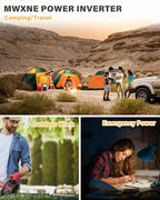 3000W Pure Sine Wave Inverter 12V DC to 110V 120V AC Converter for RV Truck Home Off-Grid Solar Power Inverter with Type-C PD30W/USB Port QC3.0 Quick Charging, 4 AC Outlets, Remote Control