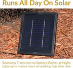 Sunnydaze 35" Solar 2-Tier Outdoor Water Fountain - Outdoor Water Fountain with Battery Backup and Pump - White
