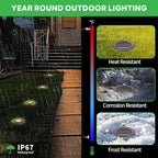 Landscape Well Light Kit, 8 Pack Low Voltage In Ground Lights and 100W Transformer and 100FT Cable and 30 Wire Connectors, IP67 Waterproof Outdoor, Grill Top Aluminum for Path Tree