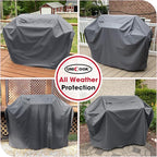 Unicook Gas Grill Cover for Outdoor Grill, 60 Inch BBQ Cover, Heavy Duty Waterproof, Fade Resistant Barbecue Protector Compatible with Weber Char-Broil Nexgrill BBQs up to 58" Wide, Gray
