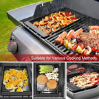 GasSaf 7658 Griddle for Weber Spirit 200 300, Grill Pan for Spirit II E-210 E-310, Grill Griddle for Genesis 1000-5000, Silver B/C, Replacement Parts for Weber 7597 7598 7637 7638 7525 Grates Insert