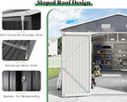 AMERLIFE 10x16x7.2 FT Metal Storage Shed with 2 Transparent Panels, Outdoor Tool Shed with Hinged Double Doors, Windows & Vents, Reinforced Steel Frame for Backyard Garden, DIY Workshop, Dark Gray