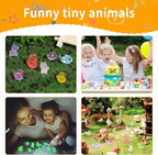 100 Pcs Tiny Resin Animals to Hide, Mini Luminous Resin Animals Bulk for Miniature Fairy Garden Accessories Micro Landscape Aquarium Cake Potted Plants Dollhouse Moss Patio Home Decor Crafts