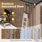 10x8 FT Outdoor Storage Shed with Lockable Double Doors & Loping Roof, Outdoor Metal Shed for Bike, Tool, Generator Storage in Backyard, Patio (10’x8’)